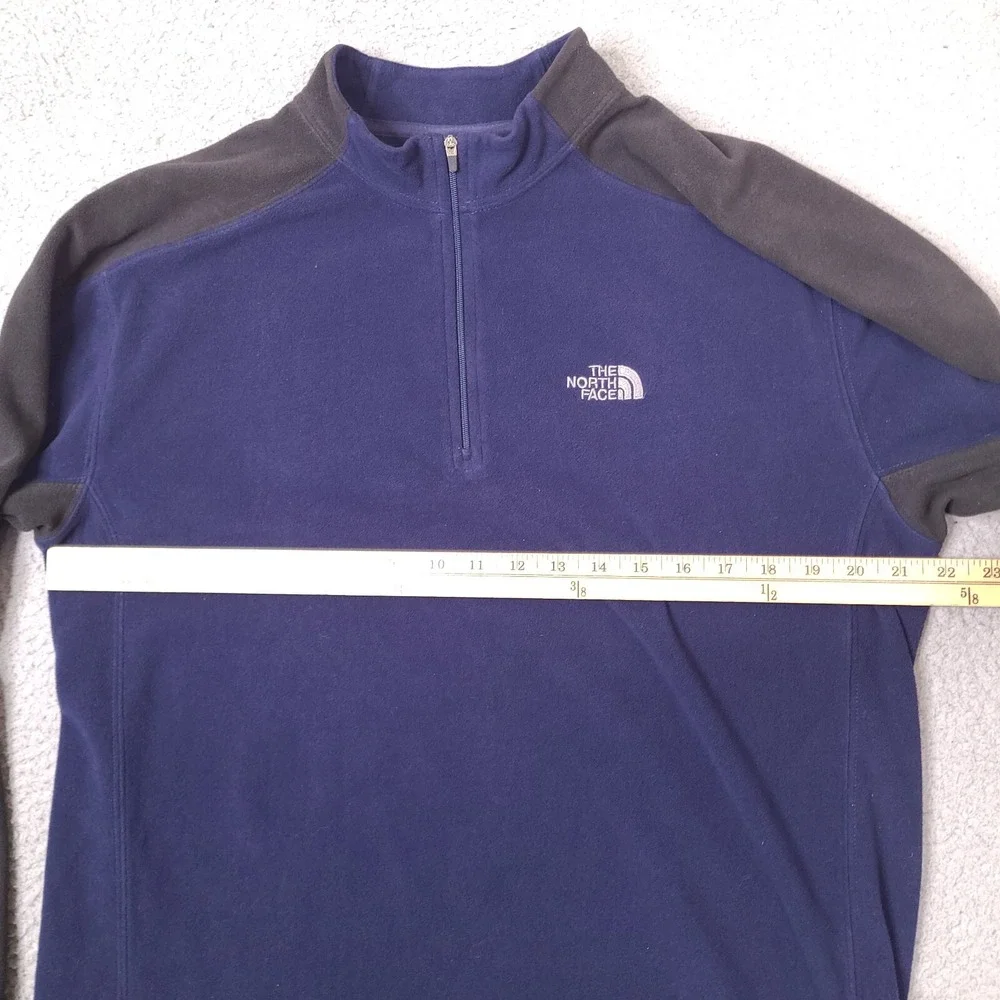 The North‎ Face Sweater Mens Large Blue 1/4 Zip Fleece Long Sleeve TKA 100